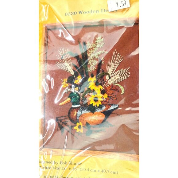Vintage Wooden Decoy Duck Embroidery Kit Creative Circle 0330 New Craft Mallard - Picture 3 of 9